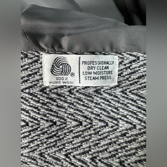 Vintage JH Collectible Wool Herringbone Blazer Gray Black Size 10 Women’s - Picture 5 of 9